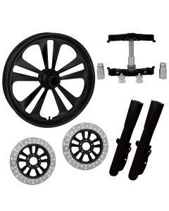 Crank Black 23" Wheel Tire Dual Rotors w/ Raked Triple Trees Lowers & Sliders