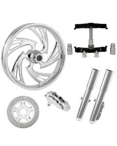 Crisis Chrome 23" Wheel Tire Single Side w/ Raked Triple Trees Lowers & Sliders