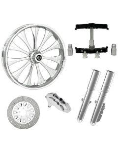 Cynical Chrome 23" Wheel Tire Single Side w/ Raked Triple Trees Lowers & Sliders