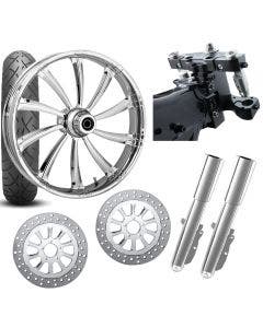 RC 26 Cypher Chrome Wheel Tire Neck Rake Front End Package Harley Dual Disc 