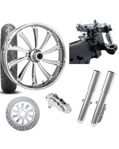 RC 26 Cypher Chrome Wheel Tire Neck Rake Front End Package Harley Single Side