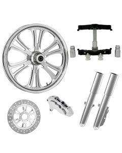Czar Chrome 23" Wheel Tire Single Side w/ Raked Triple Trees Lowers & Sliders