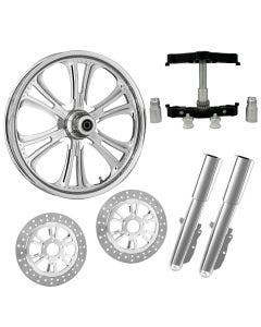Czar Chrome 23" Wheel Tire Dual Rotors w/ Raked Triple Trees Lowers & Sliders