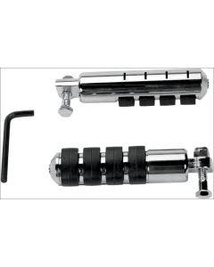 Kuryakyn 8024 Chrome Longhorn Small ISO-Pegs with Male Mount Adapters Universal