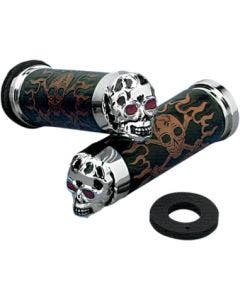 Drag Specialties Skull Grips Red Eyes Harley Cable Throttle Sleeve Not Included