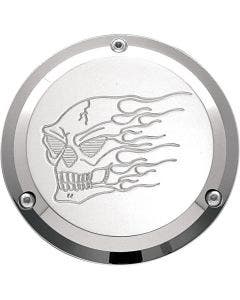 Joker Machine Chrome Hot Head Skull 3 Hole Derby Cover for Harley Big Twin 70-98