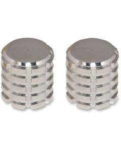 Pro Pad Chrome Finish 2 Short Billet Docking Hardware Station Covers for Harley 