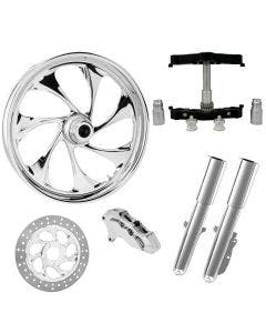 Drifter Chrome 23" Wheel Tire Single Side w/ Raked Triple Trees Lowers & Sliders