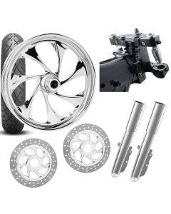 RC 26 Drifter Chrome Wheel Tire Neck Rake Front End Package Harley Dual Disc 