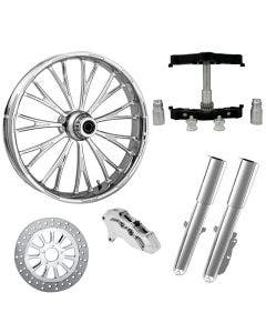 Dynasty Accent Chrome 23" Wheel Tire Single w/ Raked Triple Trees Lowers Sliders