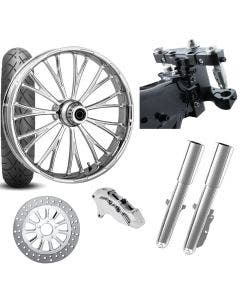 RC 26 Dynasty Accent Chrome Wheel Tire Neck Rake Front End Harley Single Side