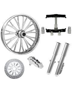 Dynasty Chrome 23" Wheel Tire Single Side w/ Raked Triple Trees Lowers & Sliders