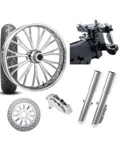 RC 26 Dynasty Chrome Wheel Tire Neck Rake Front End Package Harley Single Side