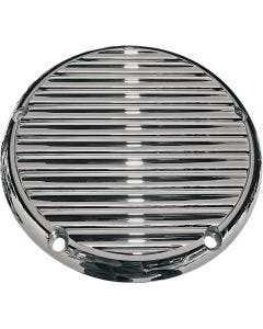 Joker Machine Chrome Finned 5 Hole Derby Cover for Harley Big Twin Cam 99-16