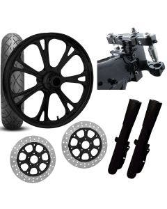RC 26 Epic Black Wheel Tire Neck Rake Front End Package Harley Dual Disc 