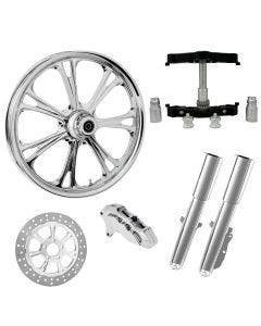 Epic Chrome 23" Wheel Tire Single Side w/ Raked Triple Trees Lowers & Sliders