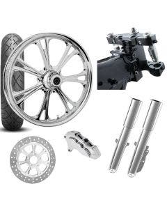 RC 26 Epic Chrome Wheel Tire Neck Rake Front End Package Harley Single Side