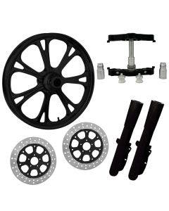 Epic Black 23" Wheel Tire Dual Rotors w/ Raked Triple Trees Lowers & Sliders