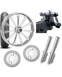 RC 26 Exile Chrome Wheel Tire Neck Rake Front End Package Harley Dual Disc 