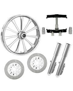 Exile Chrome 23" Wheel Tire Dual Rotors w/ Raked Triple Trees Lowers & Sliders