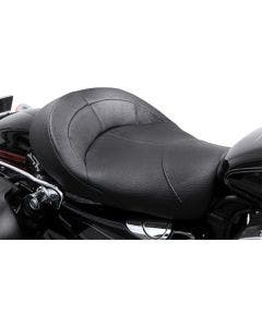 Danny Gray Black Vinyl Low Profile BigIst Air Solo Seat for Harley Dyna 06-17