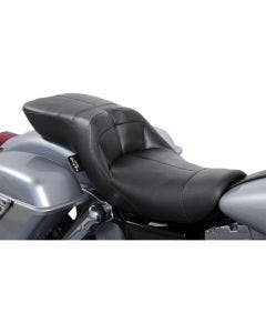 Danny Gray Black Vinyl TourIST 2-Up Air Touring Seat for Harley Dyna 06-17 Model