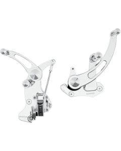 Accutronix FC405-SSC Slotted Chrome Plus +6 Forward Controls Harley 14-19 FLH/T