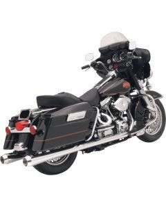 Bassani Chrome Megaphone Polished 4" Slip-On Mufflers 2.25" Baffle Harley 95-16