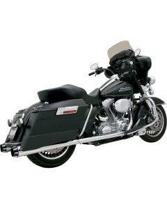 Bassani Chrome Megaphone Blk Flutes 4" Slip-On Mufflers 2.5" Performance Baffle