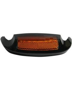 Custom Dynamics Black Front Fender Tip Amber LED Amber Lens Harley 14-15 FLH/T