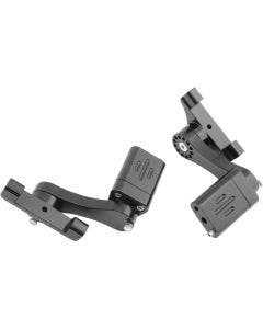 Rivco Black Adjustable Passenger Floorboard Mounts for Harley Touring 93-17