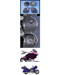 J&M ROKKER XXR 6.71 Fairing Speaker  w/High-Output Grill Tweeters 15-18 FLTR | HRRK-6712TW-XXR