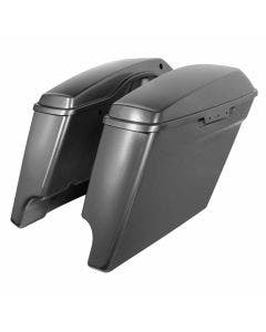 Hogworkz 4" Stretched Dual Saddlebags w/ Lids Harley '14-'19 FLH Charcoal Pearl