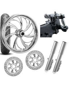 RC 26 Helix Chrome Wheel Tire Neck Rake Front End Package Harley Dual Disc 