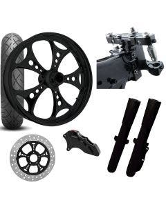 RC 26 Holeshot Black Wheel Tire Neck Rake Front End Package Harley Single Side