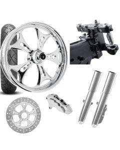 RC 26 Holeshot Chrome Wheel Tire Neck Rake Front End Package Harley Single Side