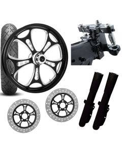 RC 26 Holeshot Eclipse Wheel Tire Neck Rake Front End Package Harley Dual Disc