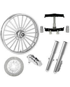 Illusion Chrome 23" Wheel Tire Single Side Raked Triple Trees Lowers & Sliders