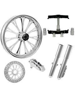Imperial Chrome 23" Wheel Tire Single Side Raked Triple Trees Lowers & Sliders