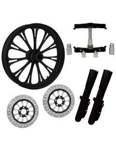 Imperial Black 23" Wheel Tire Dual Rotors Raked Triple Trees Lowers & Sliders