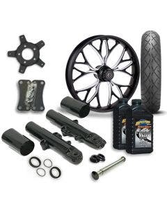 RC 21 Kore Wheel Tire & Complete Eclipse Front End Package Harley 14-19 FLH