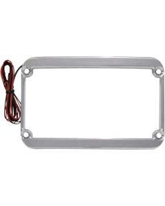 Klock Werks WFB Chrome Lighted License Plate Tag Frame for Harley FLH FLST