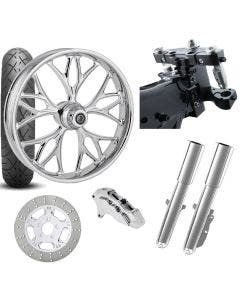 RC 26 Kore Chrome Wheel Tire Neck Rake Front End Package Harley Single Side