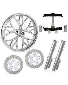 Kore Chrome 23" Wheel Tire Dual Rotors w/ Raked Triple Trees Lowers & Sliders