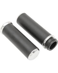 La Choppers Chrome Comfort Hand Grips for Harley Throttle By Wire 08-17
