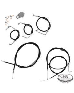 La Choppers Stock and Extended Black Cable Kits for Harley Davidson 96-07 FLHTC/CU FLHX