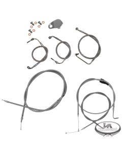 La Choppers Stock and Extended Stainless Cable Kits for Harley Davidson 96-07 FLHTC/CU FLHX