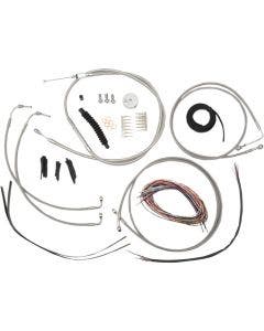 La Choppers Complete Stainless Cable Line 12"-14" Kit Harley 08-13 FLTR W/ABS