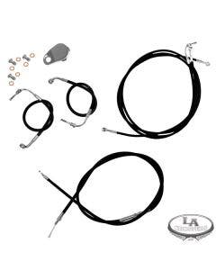 La Choppers Stock and Extended Black Cable Kits for Harley Davidson Road Glide FLTR with ABS