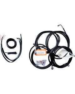 La Choppers Black Vinyl Complete 18"-20" Handlebar Cable Kit 16 FLHT/X ABS 